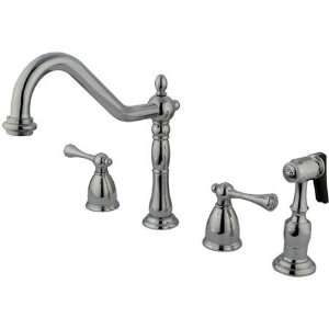   Brass English Country 4 Hole Chrome Kitchen Faucet