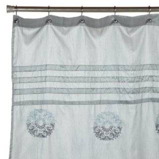   Stripe Blue Fabric Shower Curtain Tan Navy Blue