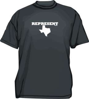 Represent Texas State Outline Mens tee Shirt Pick Size  