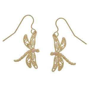  Gold Dragonfly Black Hills Earrings Jewelry