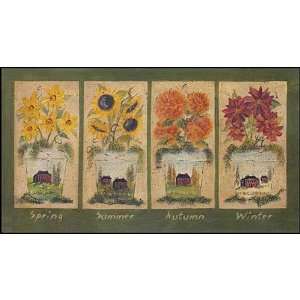Four Seasons Flowers Wall Plaque 