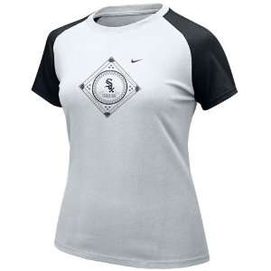  Nike Chicago White Sox Ladies White Diamond Raglan T shirt 