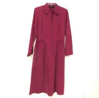 Liz Claiborne Soft Rayon Blend Burgundy Sandy Red Silky Shirtdress 