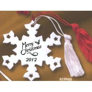    Metal Snowflake Merry Christmas 2012 Ornament 