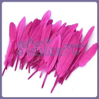 Free Ship 50pcs Dyed Goose Wing Feather 4 6in Pink Hat Fan Make  