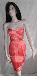 NEW LAUNDRY BY SHELLI SEGAL SILK COCKTAIL CORAL DRESS 8  