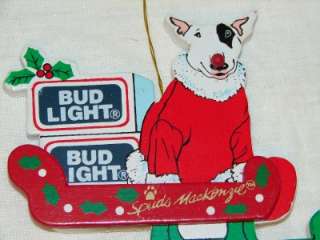   BUDWEISER Christmas ORNAMENT New + BONUS Bud Light SPUDS MACKENZIE Orn