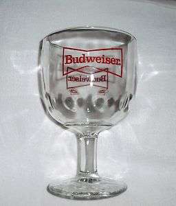 NIB NEW set of 6 Bowtie Budweiser glasses goblets beer bud bar pub 17 