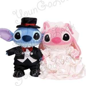 2p Disney Stitch Angel Wedding Dress Soft Plush Toy 10  
