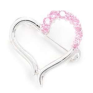   Heart Design Fashion Pin with Pink CZs West Coast Jewelry Jewelry