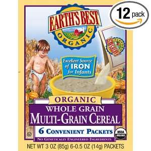 Earths Best Organic Whole Grain Multi Grain Cereal, 3 Ounce Boxes 