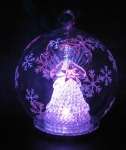 Color Changing LED Glass Globe Angel w/ Star Ornament  