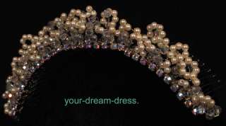   Tiara Pearls Crystals Rhinestones Wedding Bridal Brand New  