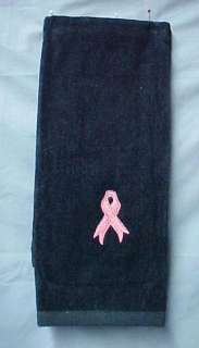 Golf Towel Tri Fold Navy Blue Breast Cancer Awareness  