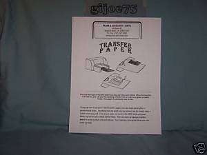 shirt Transfer Paper, 10 sheet pak, hot or cold peal  