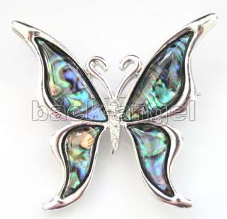 New Natural Abalone Shell Cute Butterfly Shape Brooch #512  