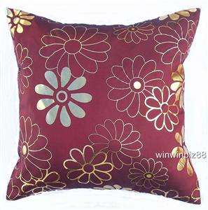 IVORY SILK HOT PRINT GOLD CUSHION COVER PILLOW CASE 17  
