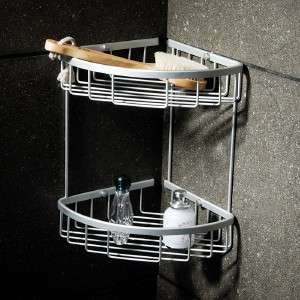   Bathroom Vanity Shower Basket Bar Shelf Space Aluminum Chrome 8090A 2