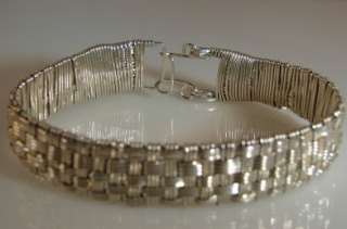 Argentium Sterling Silver .925 Unisex Basketweave Bracelet  