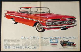 1958 Chevy Car Ad For New 1959 Impala & Bel Air  