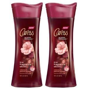 Caress Body Wash, Scarlet Blossom, 18 oz, 2 ct (Quantity of 4)