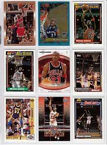 Michael Jordan Card Lot Of 9 Different Cards BV $30 Chicago Bulls 