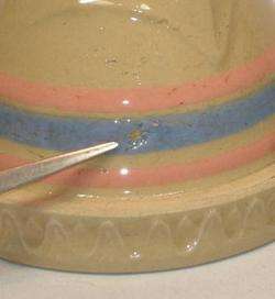 McCOY Pottery Pink & Blue Stripe Shoulder Mixing Bowl  