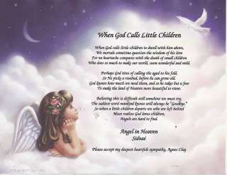 When God Calls Little Children Memory Poem Personalized  