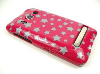 HTC EVO 4G SPRINT GLITTER STARS PINK HARD COVER CASE  