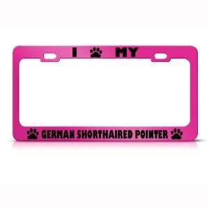  German Shorthaired Pointer Dog Pink Metal license plate 