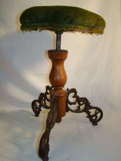   FIGURAL Old VICTORIAN CASTLE Cast Iron GRIFFIN Bird PIANO STOOL  