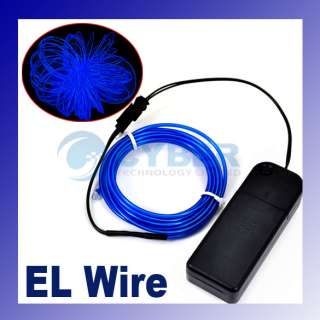 Flexible Blue Neon EL Light Glow Wire Rope Car Party 3M  
