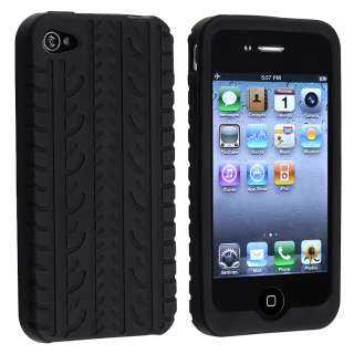 Black Tire Tread Silicone Skin Case for Apple iPhone 4/ 4S   