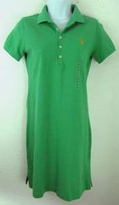 169 NWT Women Ralph Lauren Sundress Pony Green Polo Shirt Short Mesh 