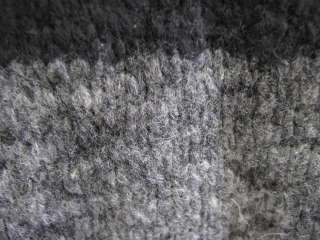 James Perse Gray/Dark Gray Striped Short Sleeve Draped Chunky Sweater 