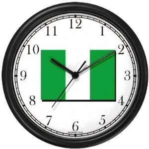  Flag of Nigeria   Nigerian Theme Wall Clock by WatchBuddy 