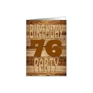  A carved wooden 76th birthday party invitation Card Toys 