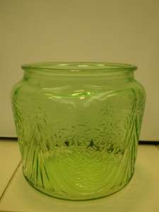 GREEN DEPRESSION GLASS ROYAL LACE COOKIE JAR ONLY  