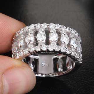   35ct DIAMOND Solid 14K WHITE GOLD WEDDING BAND Engagement RING  