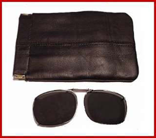 LONG Leather Coin Purse Squeeze Open Eyeglass Case  