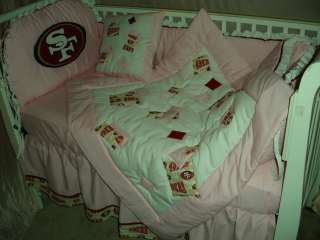 PINK Baby Nursery Crib Bedding Set made with San Francisco 49ers 