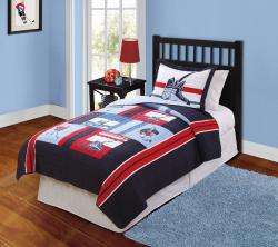 Hockey Game Full/ Queen size Quilt Set  