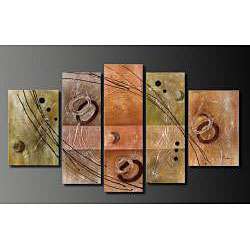   painted Oil on Canvas Wall Decoration 5 piece Art Set  