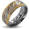 Stainless Steel Goldplated Grooved Ring (8mm) MSRP $18 
