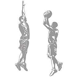 Basketball Jumpshot and Blocker Sudden Shadows Wall Decal   