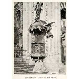  1907 Print Cordoba Andalusia Spain Mosque Pulpit Angel 