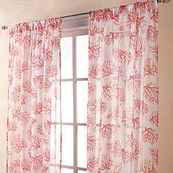   Print Sheer Coral Spice 84 inch Curtain Panel Pair  