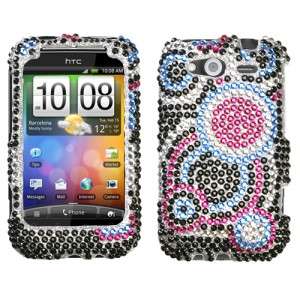 Bubble Crystal Diamond BLING Hard Case Snap on Phone Cover for HTC 