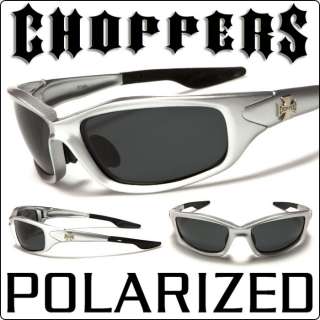 Choppers Mens Polarized Fishing Boating Sports Sunglasses Silver Frame 