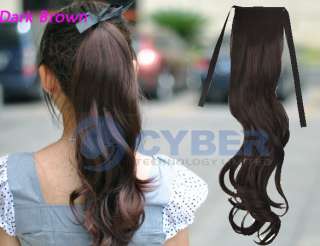 Long Wavy Curly Ponytail Pony Synthetic Fiber Hair Extensions Good 